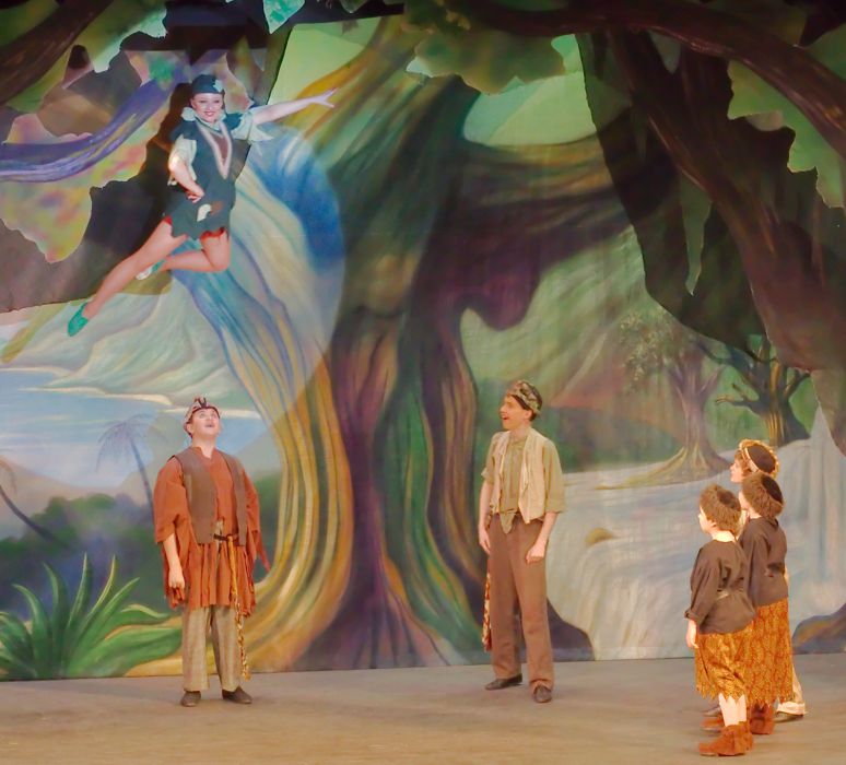 Peter files in -- Peter Pan the Pantomime -- Broxbourne